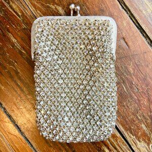 Vintage Rhinestone Mesh Cigarette Case Coin Purse Allure West Germany Kiss Lock